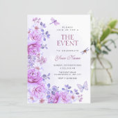 Invitation Fleurs libellule (Debout devant)
