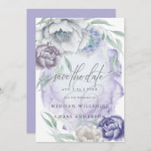 Invitation Fleurs Lilac et Violet rustique (Devant / Derrière)
