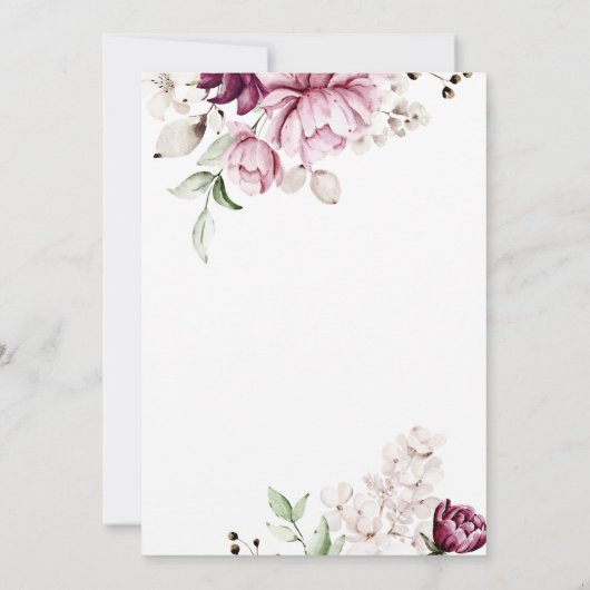 Invitation Fleurs Lilac Parties scintillant Papillons Quincea (Dos)