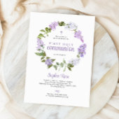 Invitation Fleurs Lilac Rustiques Première Communion Sainte