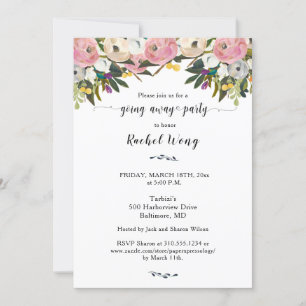 Invitation Fleurs Lumineuses Boho Se Déplacer Photo Du Parti