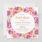 Invitation Fleurs lumineuses d'été pour une Baby Shower de ma (Devant)