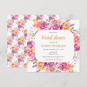 Invitation Fleurs lumineuses d'été pour une Baby Shower de ma