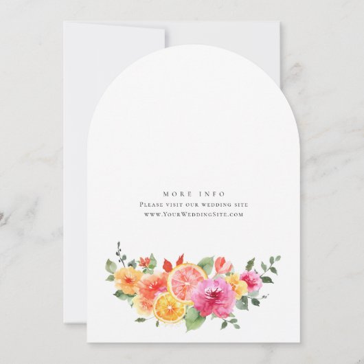 Invitation Fleurs lumineuses Festives Fleur d'agrumes floraux (Dos)