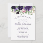 Invitation Fleurs luxuriantes | Roses violettes et roses (Devant)