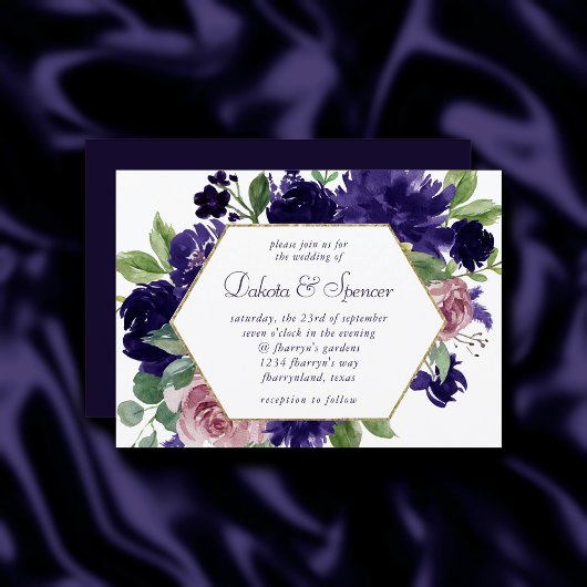 Invitation Fleurs luxuriantes | Verrerie rose et violet
