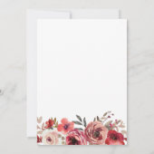 Invitation Fleurs Magenta Bébé dans le Baby shower en fleur (Dos)