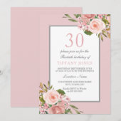 Invitation Fleurs magnifiques femmes 30e anniversaire Invitat (Devant / Derrière)