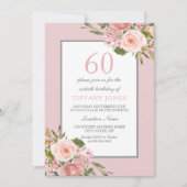 Invitation Fleurs magnifiques femmes 60e anniversaire Invitat (Devant)