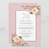 Invitation Fleurs magnifiques femmes 70e anniversaire Invitat (Devant / Derrière)