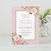 Invitation Fleurs magnifiques femmes 90e anniversaire Invitat (Debout devant)