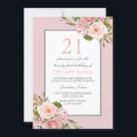 Invitation Fleurs magnifiques Filles 21ème anniversaire Invit<br><div class="desc">Fleurs magnifiques Filles 21e anniversaire Invitation de fête Voir la collection correspondante dans Boutique</div>