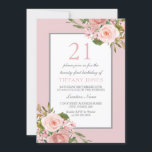 Invitation Fleurs magnifiques Filles 21ème anniversaire Invit<br><div class="desc">Fleurs magnifiques Filles 21e anniversaire Invitation de fête Voir la collection correspondante dans Boutique</div>