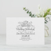 Invitation Fleurs manuscrites moderne mariage décontracté (Debout devant)