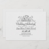 Invitation Fleurs manuscrites moderne mariage décontracté (Devant / Derrière)