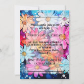 Invitation Fleurs marguerites Abstraites (Devant)