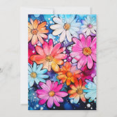 Invitation Fleurs marguerites Abstraites (Dos)