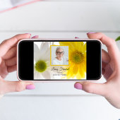 Invitation Fleurs marguerites jaunes blanches Vivant Fête fun