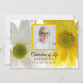 Invitation Fleurs marguerites jaunes et blanches Fête de la v (Devant)