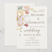 Invitation Fleurs Mariage (Devant / Derrière)