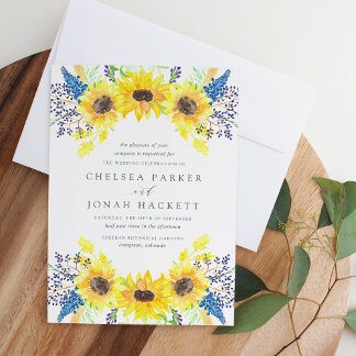 Invitation Fleurs | Mariage de tournesol aquarelle