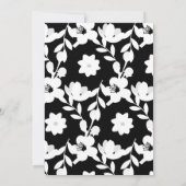 Invitation Fleurs Mariage Noir et Blanc  (Dos)