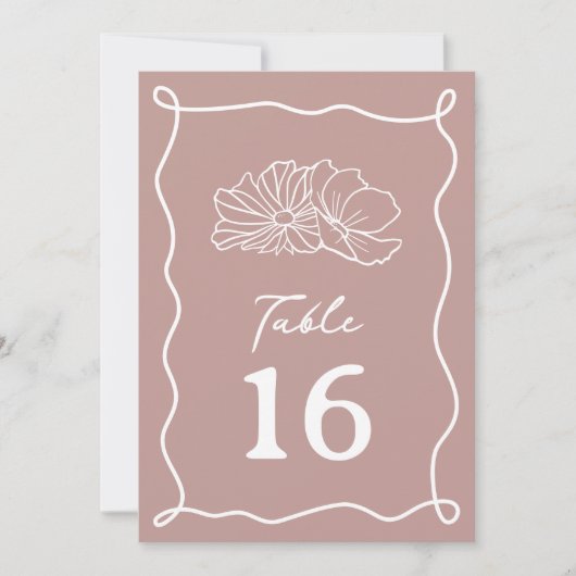 Invitation Fleurs Mariage rose (Devant)