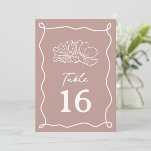 Invitation Fleurs Mariage rose (Debout devant)