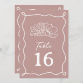 Invitation Fleurs Mariage rose (Devant / Derrière)