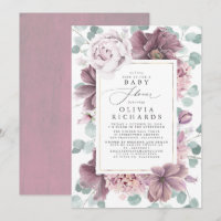 Fleurs mauves et verdure Baby shower élégant