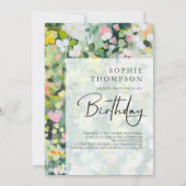 Invitation Fleurs Meadow élégant anniversaire (Devant)