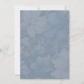 Invitation Fleurs mélange blanc bleu pâle doux  (Dos)