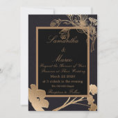 Invitation Fleurs métalliques modernes et élégantes Mariage (Devant)
