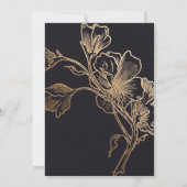 Invitation Fleurs métalliques modernes et élégantes Mariage (Dos)