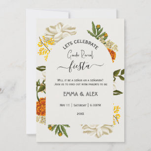Invitation Fleurs mexicaines Cinco De Mayo Révélation de genr