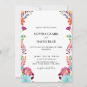 Invitation Fleurs mexicaines Fiesta Mariage (Devant)