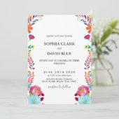 Invitation Fleurs mexicaines Fiesta Mariage (Debout devant)