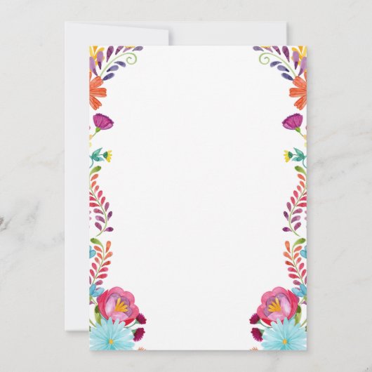 Invitation Fleurs mexicaines Fiesta Mariage (Dos)
