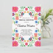 Invitation Fleurs mexicaines Fiesta nuptiale florale (Debout devant)