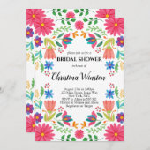 Invitation Fleurs mexicaines Fiesta nuptiale florale (Devant / Derrière)
