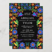 Invitation Fleurs Mexicaines Mariage (Devant / Derrière)
