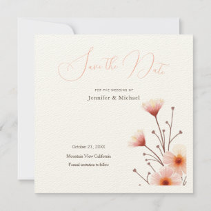 Invitation Fleurs minimalistes professionnelles pour Sauvegar