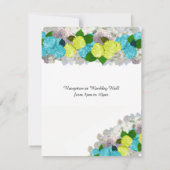 Invitation Fleurs Mixtes Turquoise Jaune Gras (Dos)