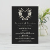Invitation Fleurs modernes avec un Mariage de coeur (Debout devant)