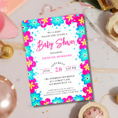 Invitation Fleurs modernes C'est un Baby shower de fille