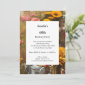 Invitation Fleurs modernes de la ferme fête d'anniversaire (Debout devant)