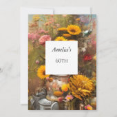 Invitation Fleurs modernes de la ferme fête d'anniversaire (Dos)
