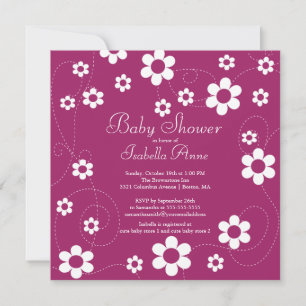 Invitation Fleurs modernes et amusantes Baby shower floral