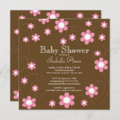 Invitation Fleurs modernes et amusantes Baby shower floral (Devant / Derrière)