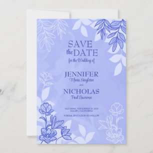 Invitation Fleurs modernes et ornements Feuille pour Mariage
